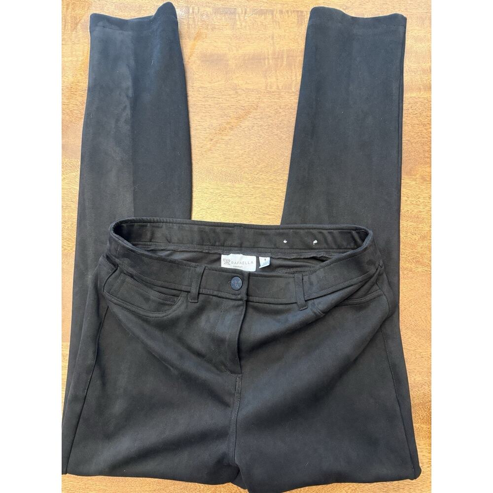 Rafaella Comfort Pants‎ Womens 8 Black Textured Pull On Stretch Office Trousers